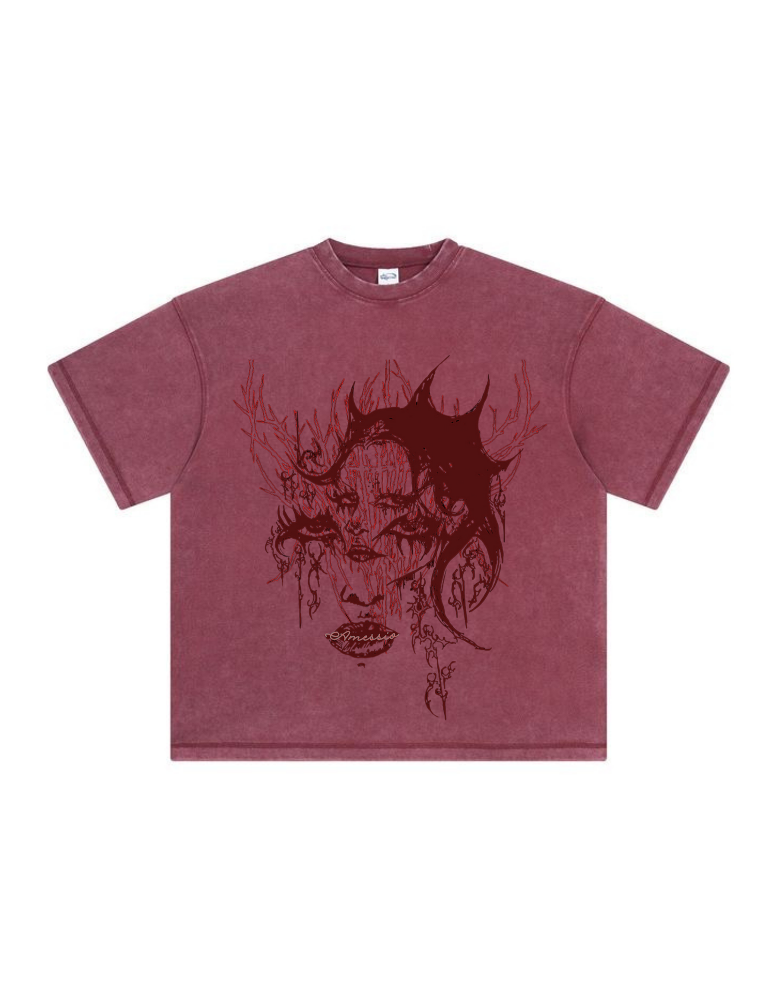 “YOUNG LADY” ACID WASHED T-SHIRT - Amessio