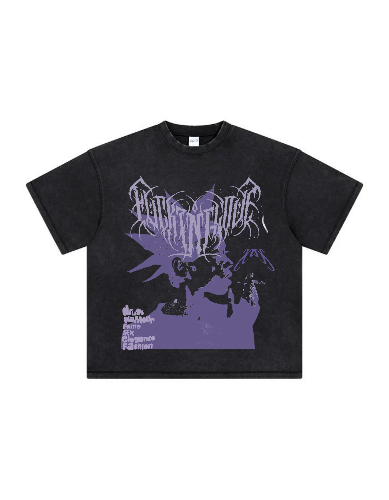 “FUCKING LOVE” ACID WASHED T-SHIRT - Amessio